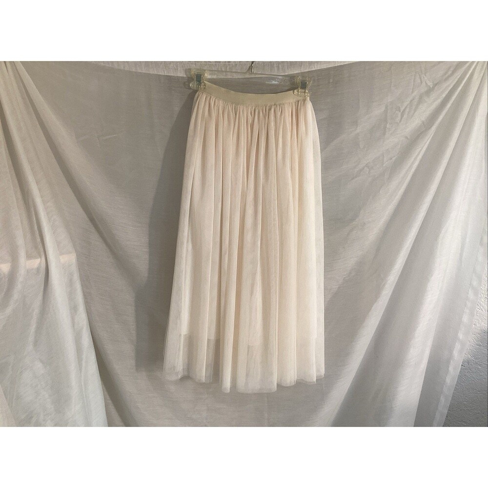 cottagecore fairycore cream frilly romantic tulle layer midi skirt xs-s fit